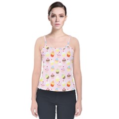Cupcakes! Velvet Spaghetti Strap Top by fructosebat