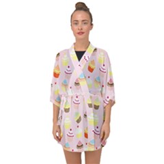Cupcakes! Half Sleeve Chiffon Kimono by fructosebat