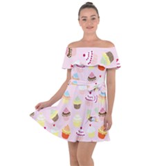 Cupcakes! Off Shoulder Velour Dress by fructosebat