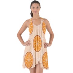 Orange Slices! Show Some Back Chiffon Dress by fructosebat
