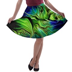 Fractal Art Pattern Abstract A-line Skater Skirt by Ravend
