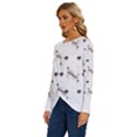 Abstract T- Shirt Abstract Watercolor Design N  4 T- Shirt Long Sleeve Crew Neck Pullover Top View2