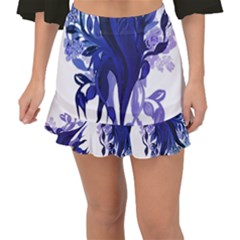 Abstract T- Shirt Blumer T- Shirt Fishtail Mini Chiffon Skirt by maxcute