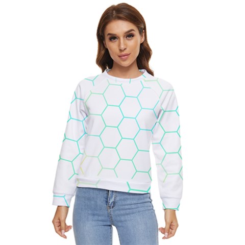 Abstract T- Shirt Honeycomb Pattern 4 Women s Long Sleeve Raglan Tee by maxcute