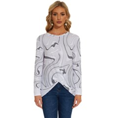 Abstract T- Shirt Vea I I T- Shirt Long Sleeve Crew Neck Pullover Top by maxcute
