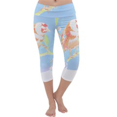 Birds Illustration T- Shirtbird T- Shirt (1) Capri Yoga Leggings by maxcute