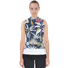 Botanical T- Shirt Botanical Creative Florida Beans T- Shirt Mock Neck Shell Top by maxcute