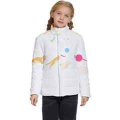 Cat Pattern T- Shirt Pattern Of Cats Playing With Toys T- Shirt Kids  Puffer Bubble Jacket Coat by maxcute
