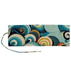 Waves Roll Up Canvas Pencil Holder (m) by fructosebat