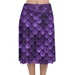 Purple Scales! Velvet Flared Midi Skirt by fructosebat