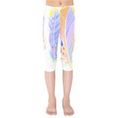 Feathers Design T- Shirtfeathers T- Shirt Kids  Capri Leggings  by maxcute