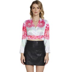 Flower T- Shirtflower T- Shirt Long Sleeve Tie Back Satin Wrap Top by maxcute
