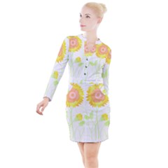 Flowers Lover T- Shirtflowers T- Shirt Button Long Sleeve Dress by maxcute