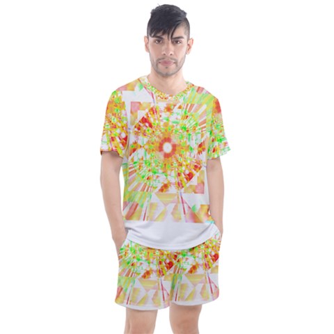 Fractal Artwork T- Shirt Sun Ray Life T- Shirt Men s Mesh Tee And Shorts Set by maxcute