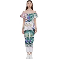 Hawaii T- Shirt Hawaii Flora T- Shirt Off Shoulder Ruffle Top Jumpsuit by maxcute