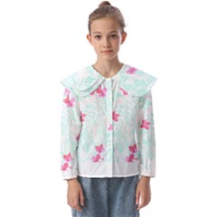 Hawaii T- Shirt Hawaii Flower Bird Fashion T- Shirt Kids  Peter Pan Collar Blouse by maxcute
