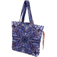 Denim Blend Repeats I Drawstring Tote Bag by kaleidomarblingart