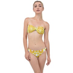 Yellow Seamless Pattern Classic Bandeau Bikini Set by Ravend