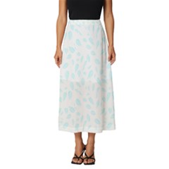 Nature Pattern T- Shirt Minimalist Leaf Line Art Illustration As A Seamless Surface Pattern Design ( Classic Midi Chiffon Skirt by maxcute