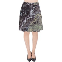 Black Marble Abstract Pattern Texture Velvet High Waist Skirt by Jancukart
