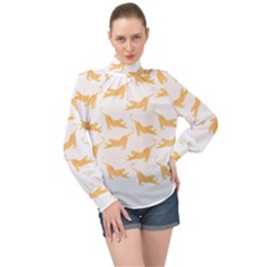 Tigers T- Shirt Golden Tigers T- Shirt High Neck Long Sleeve Chiffon Top by maxcute