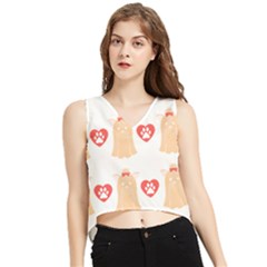 Tzu Dog T- Shirt Shih Tzu Dog Lover Cute Pattern T- Shirt V-neck Cropped Tank Top by maxcute