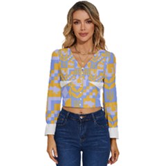 Ukraine T- Shirt Ukraine Pattern Long Sleeve V-neck Top by maxcute
