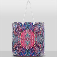 Abstract Arabesque Full Print Rope Handle Tote (large) by kaleidomarblingart