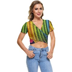  Colorful Illustrations Short Sleeve Foldover Tee by artworkshop