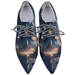 Space Planet Universe Galaxy Moon Pointed Oxford Shoes by Ravend