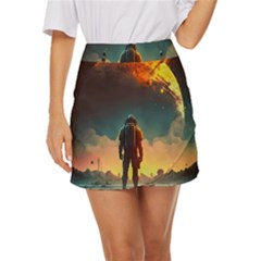 Leadership Alien Soldier Warrior Fantasy Mini Front Wrap Skirt by Ravend