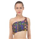 Background Graphic Spliced Up Bikini Top  View1