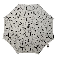 Pattern Cats Black Feline Kitten Hook Handle Umbrellas (medium) by Ravend