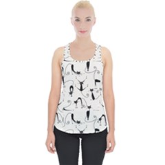 Pattern Cats Black Feline Kitten Piece Up Tank Top by Ravend