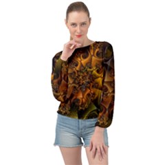 Digitalartflower Banded Bottom Chiffon Top by Sparkle