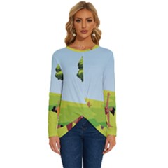 Large Long Sleeve Crew Neck Pullover Top by SymmekaDesign