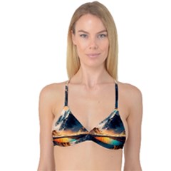 Abstract Color Colorful Mountain Ocean Sea Reversible Tri Bikini Top by Pakemis