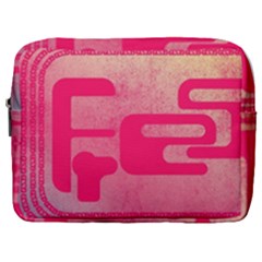 Pink Background Grunge Texture Make Up Pouch (large) by Ravend