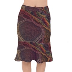 Fractal Pattern Geometric Pattern Short Mermaid Skirt by danenraven