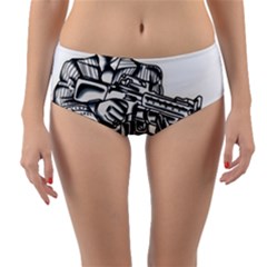 Scarface Movie Traditional Tattoo Reversible Mid-waist Bikini Bottoms by tradlinestyle