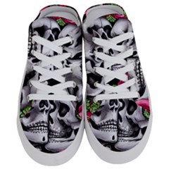 Black Skulls Red Roses Half Slippers by GardenOfOphir