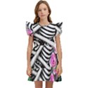 Floral Skeletons Kids  Winged Sleeve Dress View1
