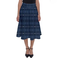 Blue Diamonds Motif Fancy Pattern Design Perfect Length Midi Skirt by dflcprintsclothing