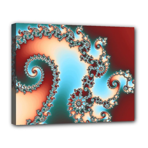 Fractal Spiral Art Math Abstract Canvas 14  X 11  (stretched) by Ravend