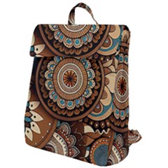 Bohemian Flair In Blue And Earthtones Flap Top Backpack by HWDesign