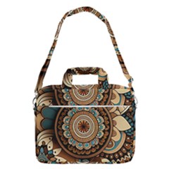 Bohemian Flair In Blue And Earthtones Macbook Pro 13  Shoulder Laptop Bag  by HWDesign