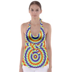 Mandala Kaleidoscope Background Babydoll Tankini Top by Ravend