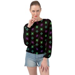 Pattern Background Bright Pattern Banded Bottom Chiffon Top by Ravend