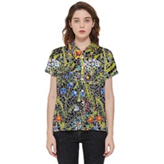 Mosaic Background Pattern Texture Short Sleeve Pocket Shirt by Ravend
