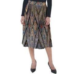 Church Ceiling Mural Architecture Classic Velour Midi Skirt  by Ravend